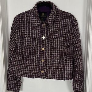 House of Harlow 1960 Purple and Cream Checkered Blazer